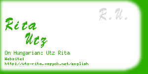 rita utz business card